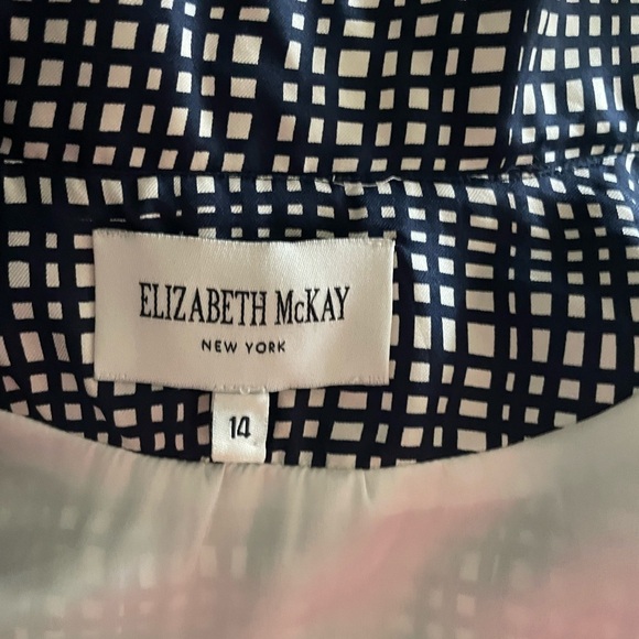 Elizabeth McKay Scotland Silk Wrap Dress Blue Check - Picture 12 of 12